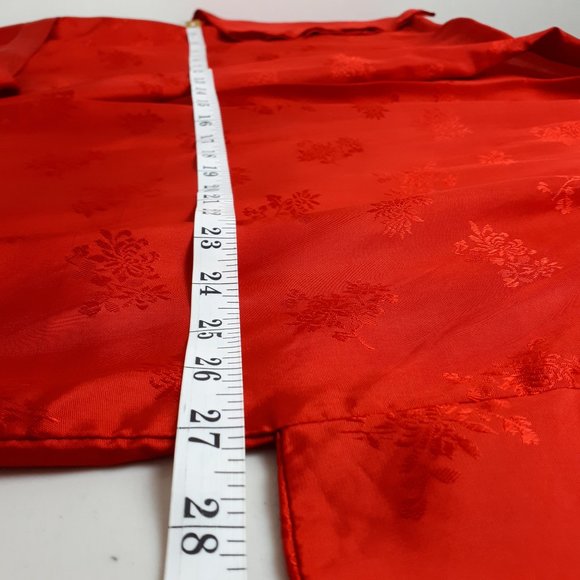 Red Kimono Style Embroidered Robe - Picture 8 of 15